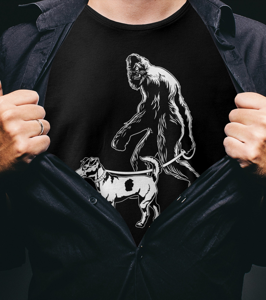 Bigfoot Walking Jack Russell Terrier T-Shirt