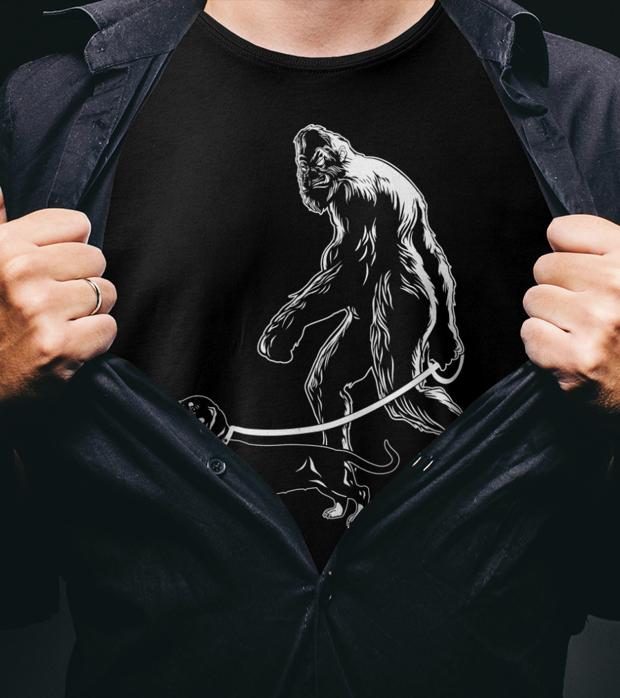 Bigfoot Walking Dachshund Dog T-Shirt