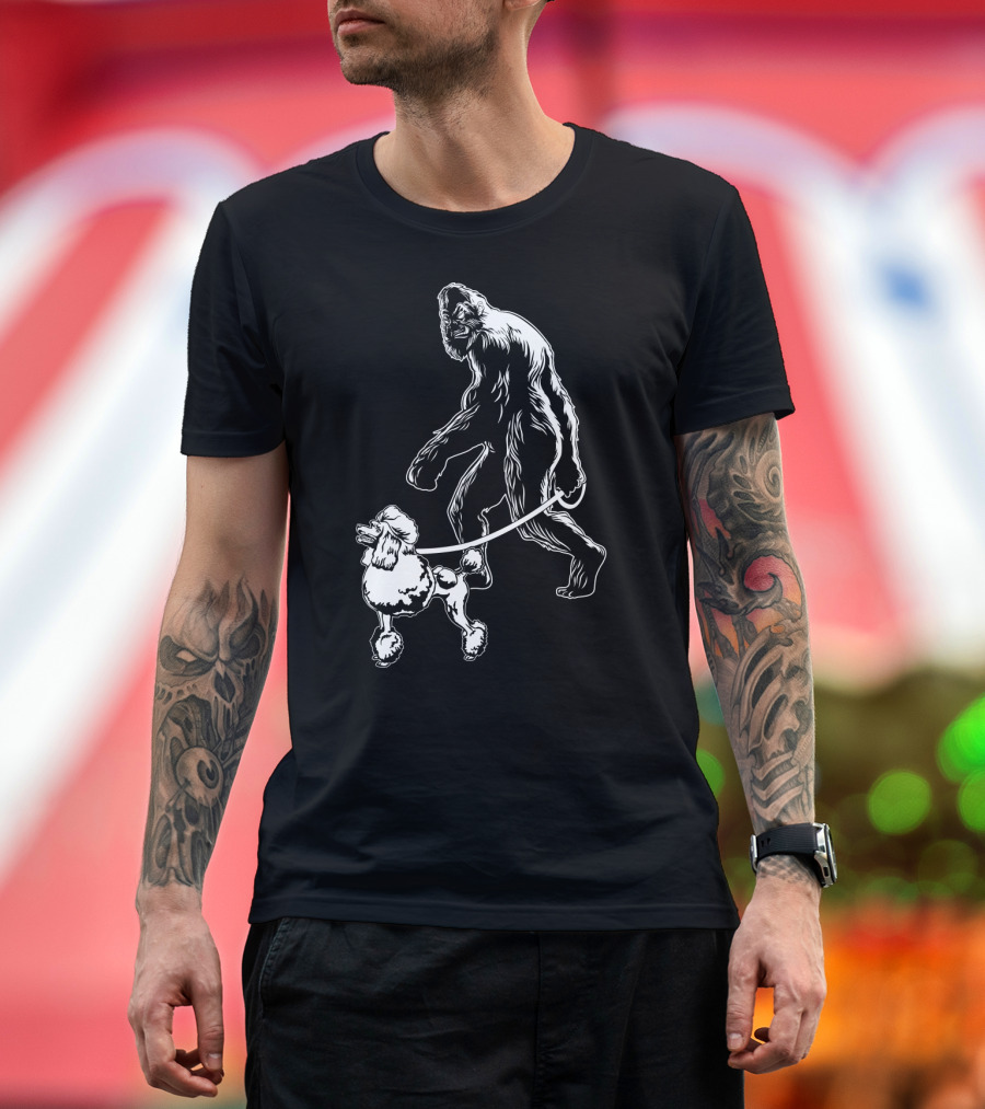 Bigfoot Walking Poodle Companion T-Shirt