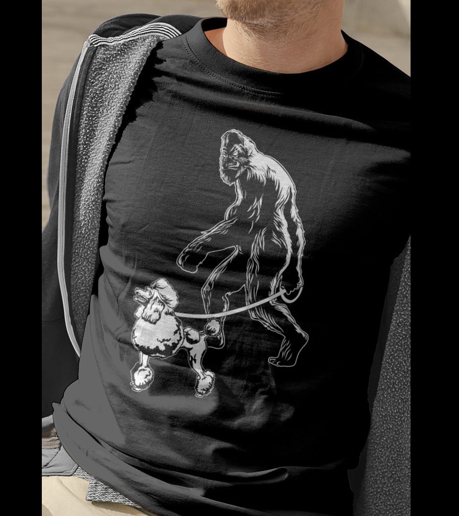 Bigfoot Walking Poodle Companion T-Shirt