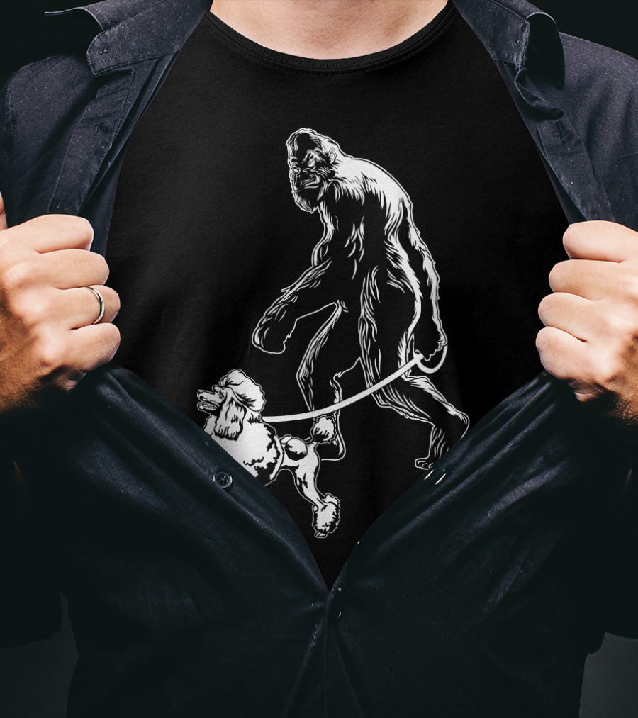 Bigfoot Walking Poodle Companion T-Shirt