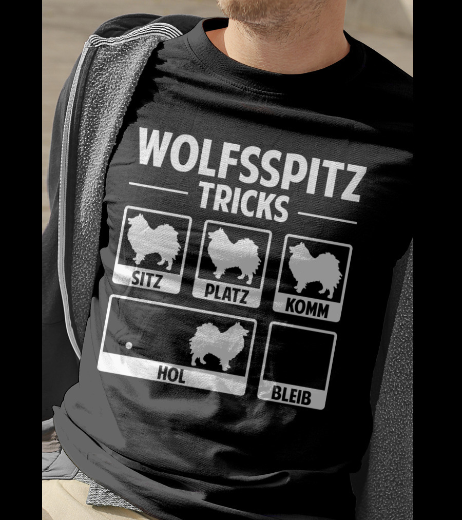 Wolfsspitz Tricks Sitz Platz Komm Hol Bleib T-Shirt
