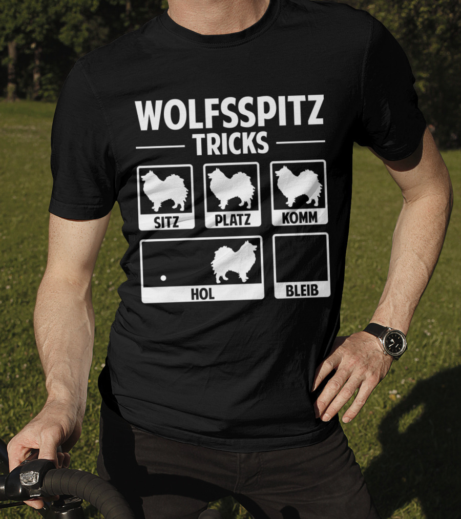 Wolfsspitz Tricks Sitz Platz Komm Hol Bleib T-Shirt