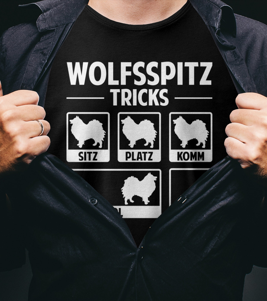 Wolfsspitz Tricks Sitz Platz Komm Hol Bleib T-Shirt