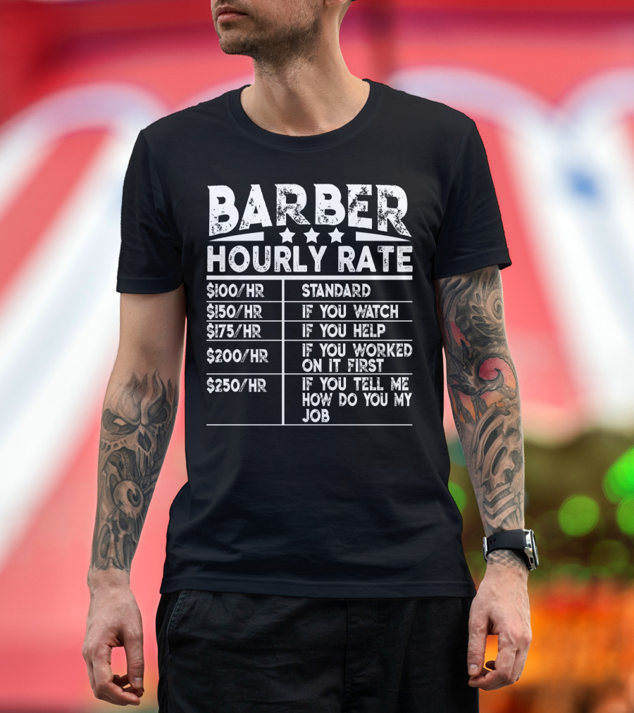BARBER HOURLY RATE STANDARD IF YOU WATCH IF YOU HELP IF YOU WORKED ON IT FIRST IF YOU TELL ME HOW DO YOU MY JOB $100/HR $150/HR $175/HR $200/HR $250/H