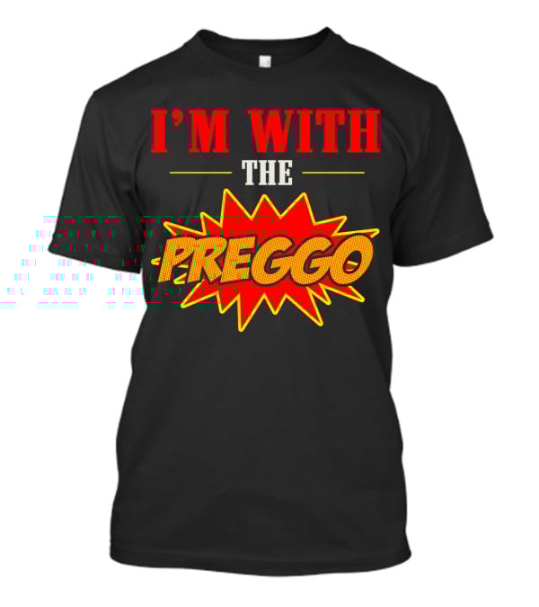 I'm With The Preggo Comic Style Burst T-Shirt