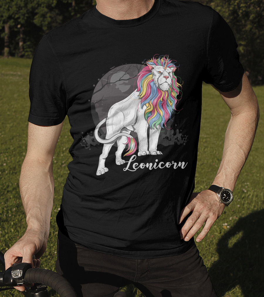 Leonicorn Rainbow-Maned Lion Unicorn Fusion T-Shirt