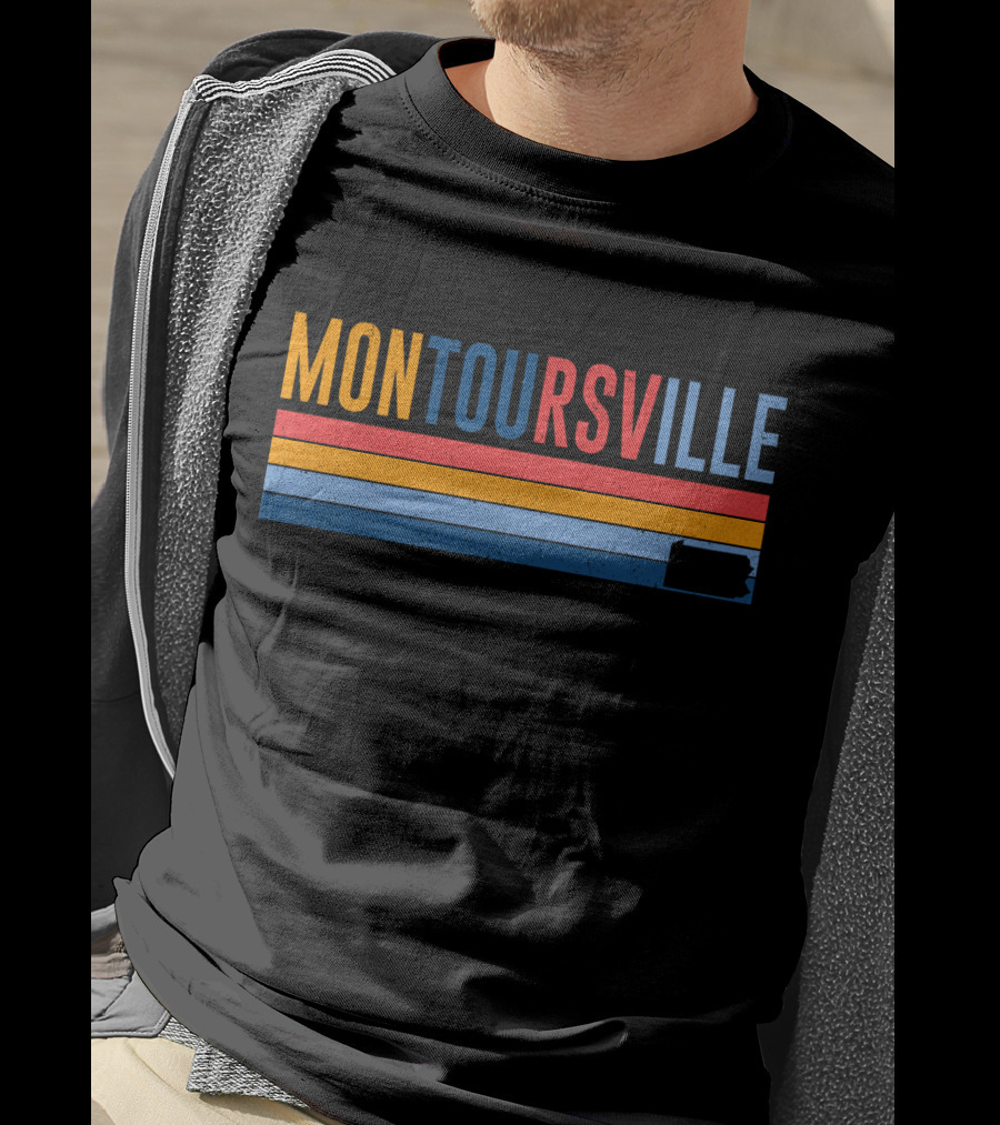 Montoursville Retro 80s Style Striped Pennsylvania T-Shirt
