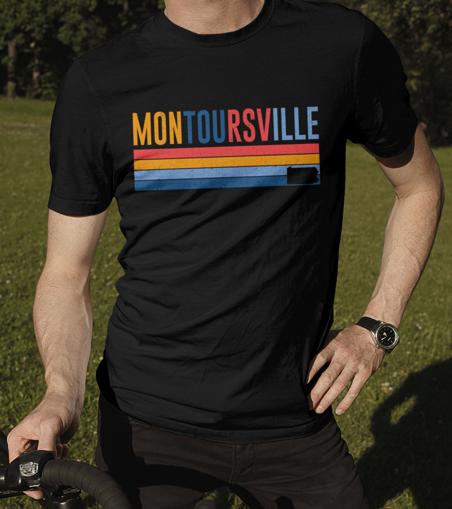Montoursville Retro 80s Style Striped Pennsylvania T-Shirt