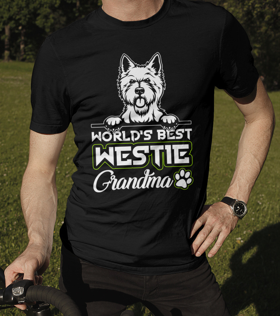 World's Best Westie Grandma Paw Print T-Shirt