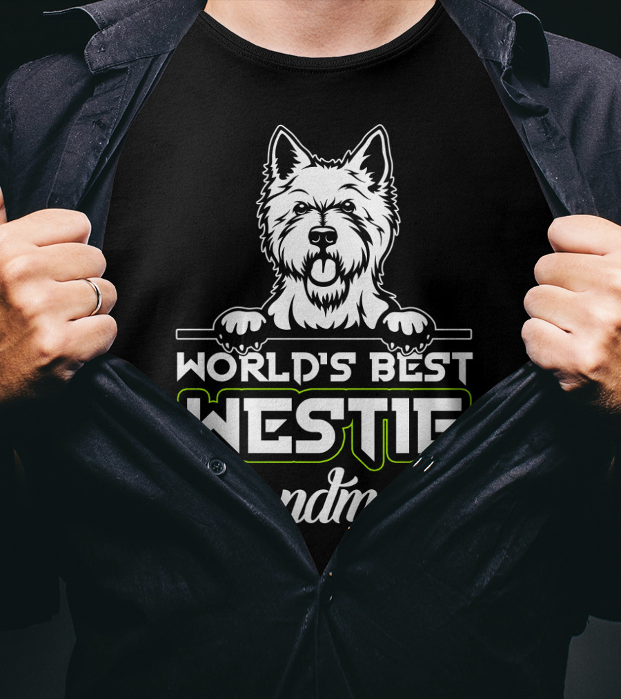 World's Best Westie Grandma Paw Print T-Shirt