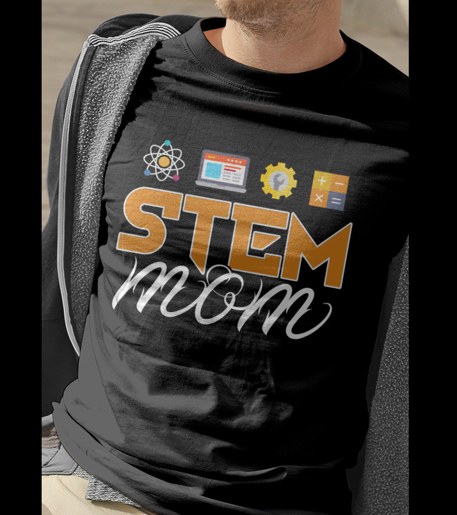 STEM Mom Tech Engineering Math Science Laptop Gear Calculator T-Shirt