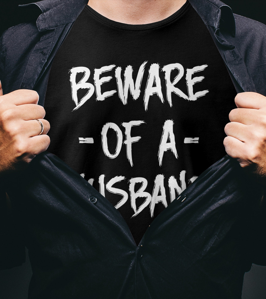 Beware Of A Husband Halloween Warning T-Shirt