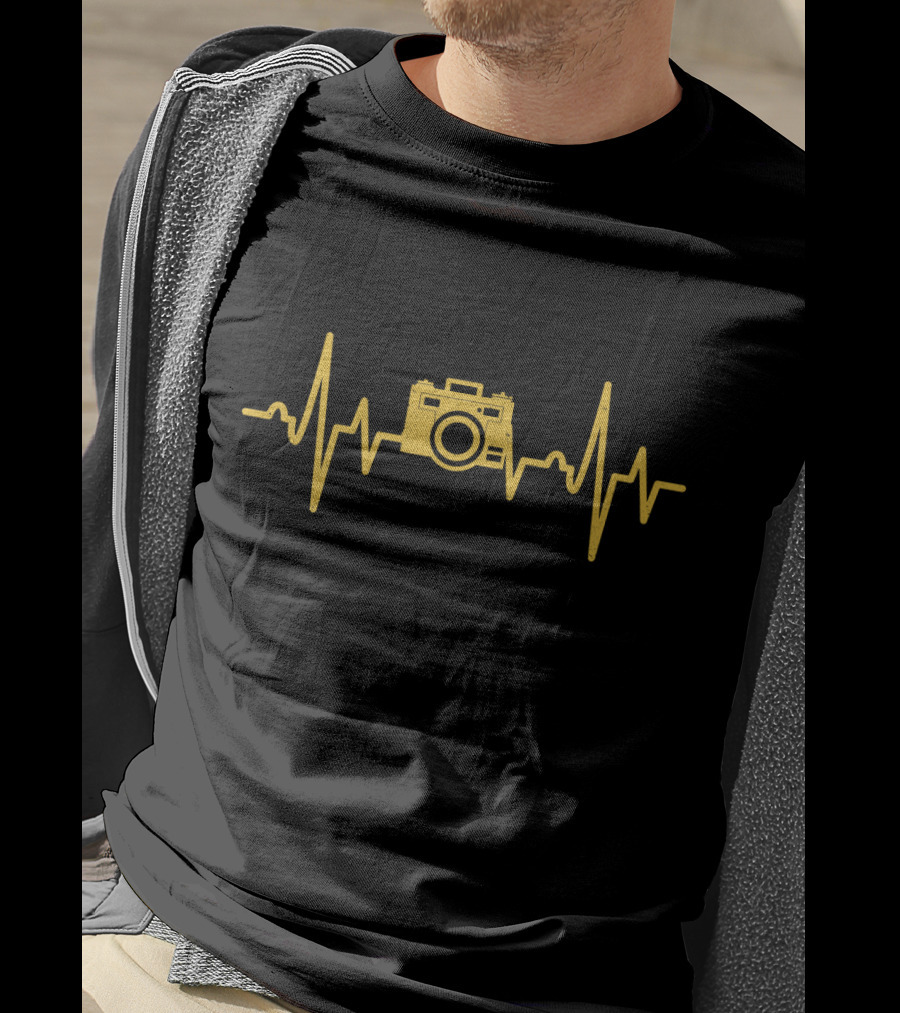 Camera Photography Heartbeat For Photographers T-Shirt