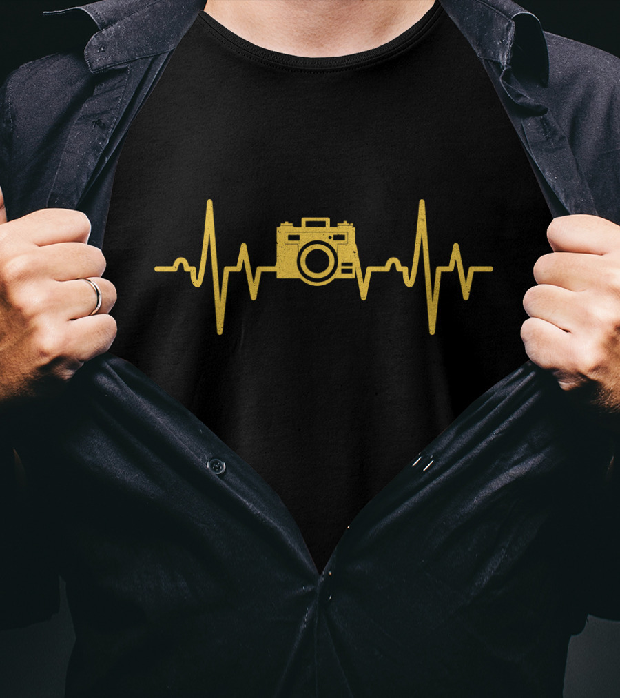 Camera Photography Heartbeat For Photographers T-Shirt