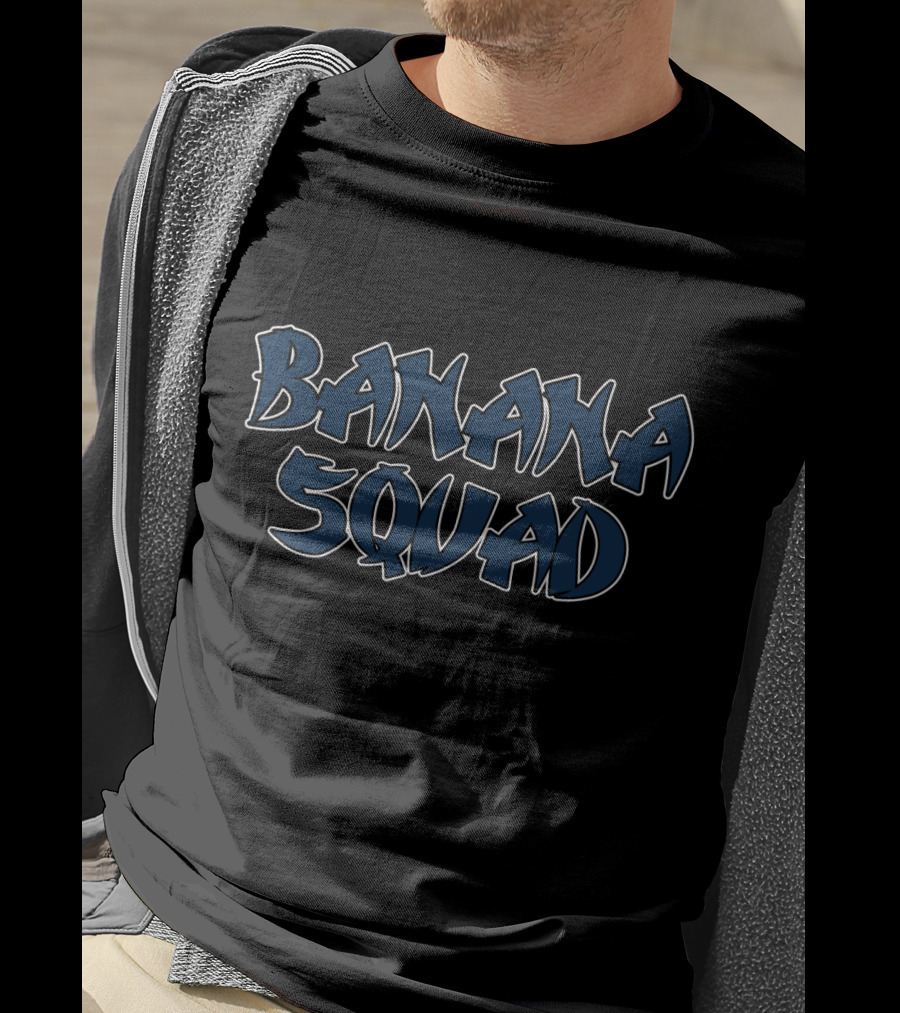 BANANA SQUAD Text In Bold Graffiti T-Shirt