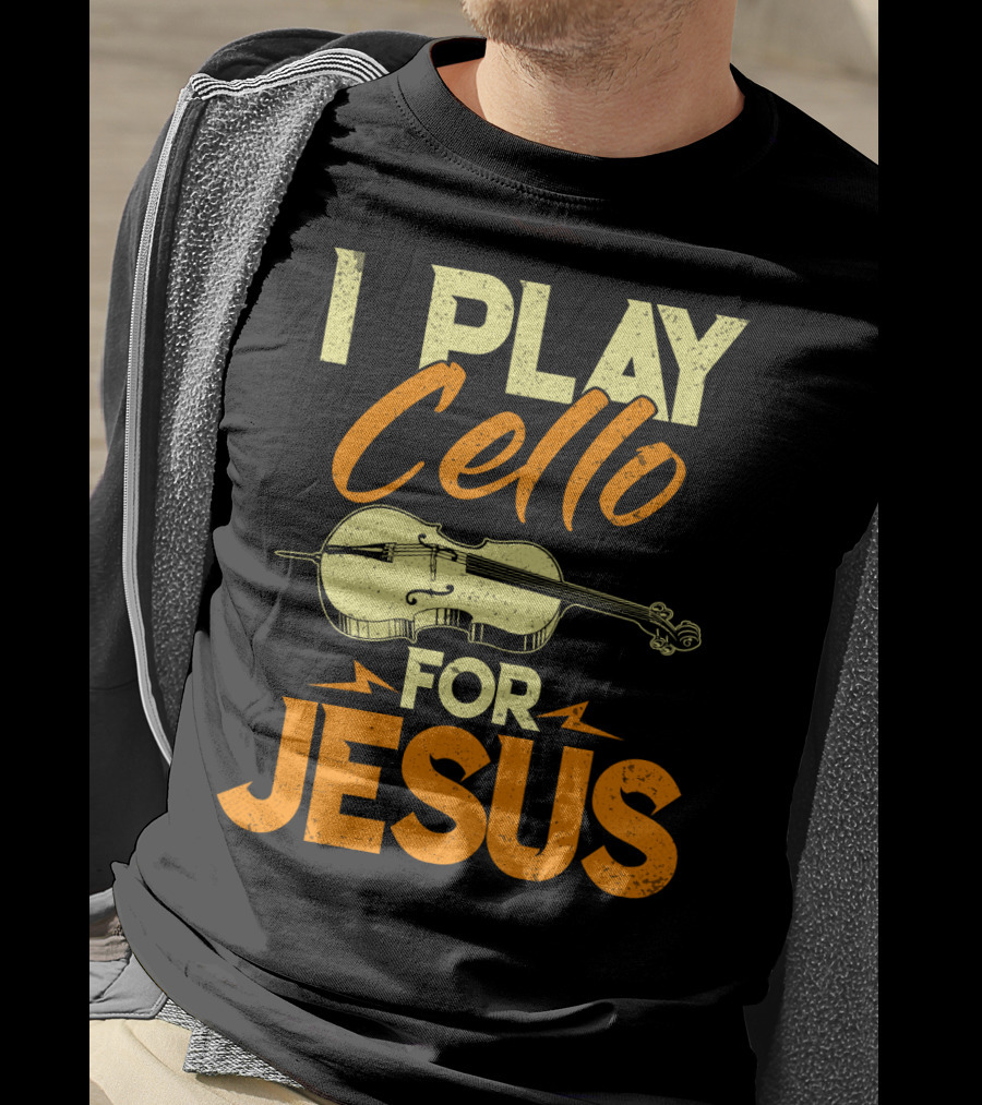 I Play Cello For Jesus Cello Illustration Christian Musicians T-Shirt