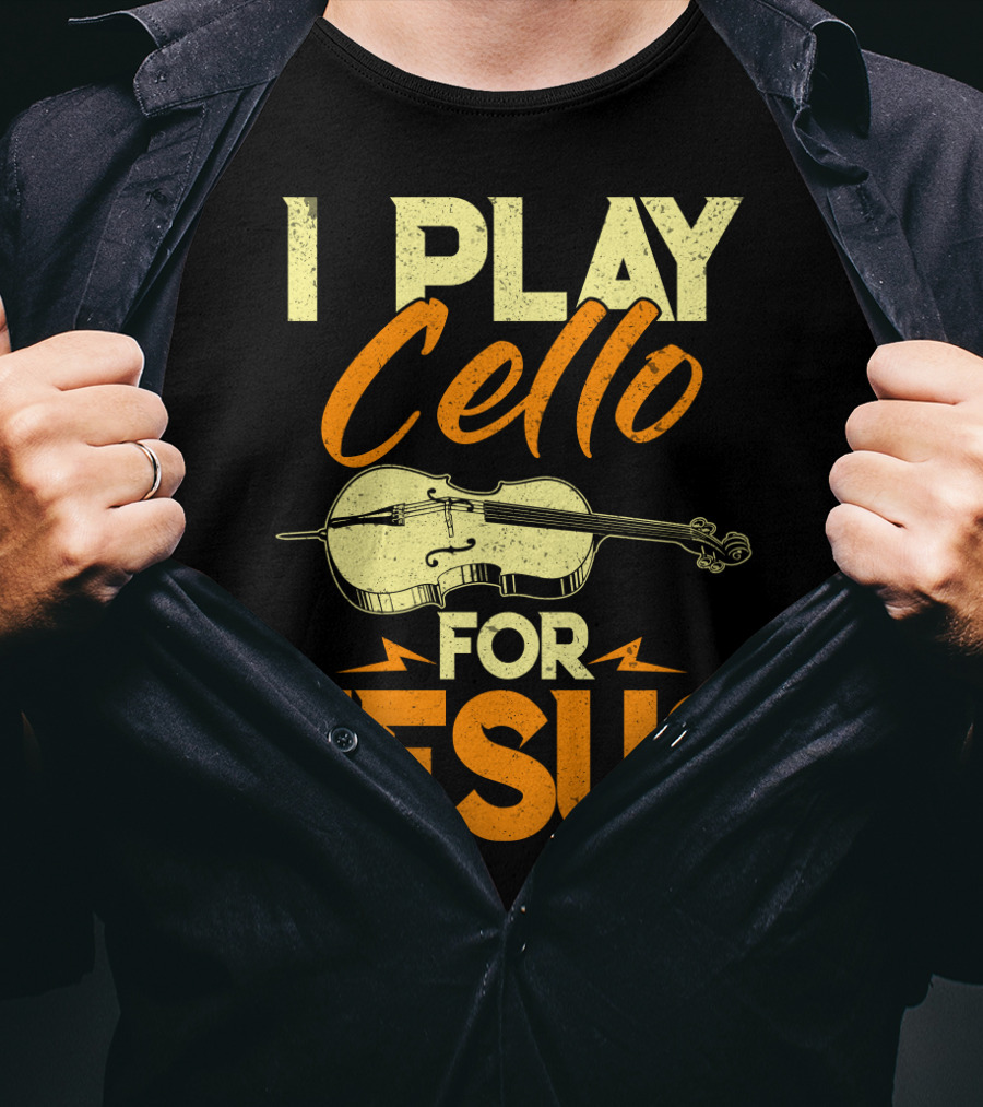 I Play Cello For Jesus Cello Illustration Christian Musicians T-Shirt