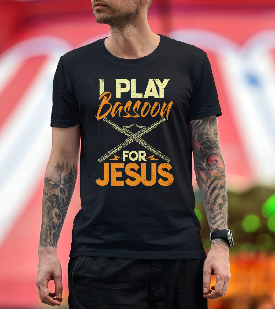 I Play Bassoon For Jesus Vintage Style Bassoonist Faith Music T-Shirt