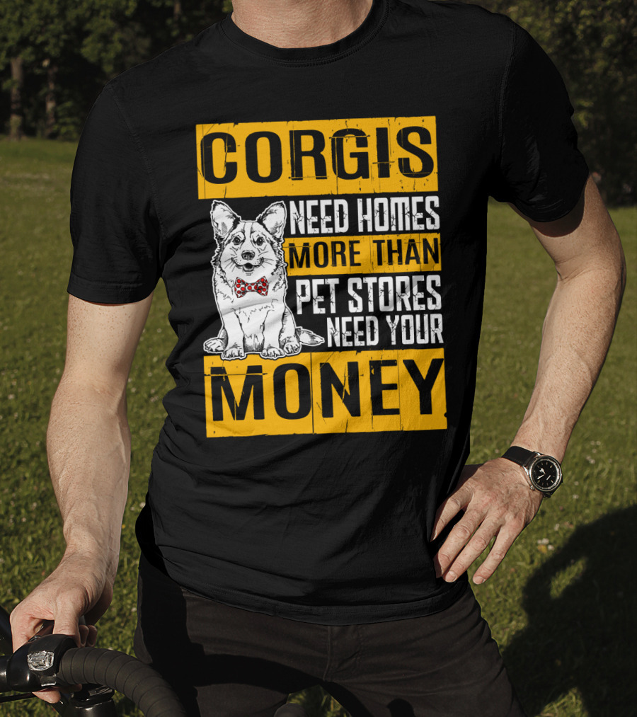Corgis Need Homes More Than Pet Stores Need Your Money Bowtie T-Shirt
