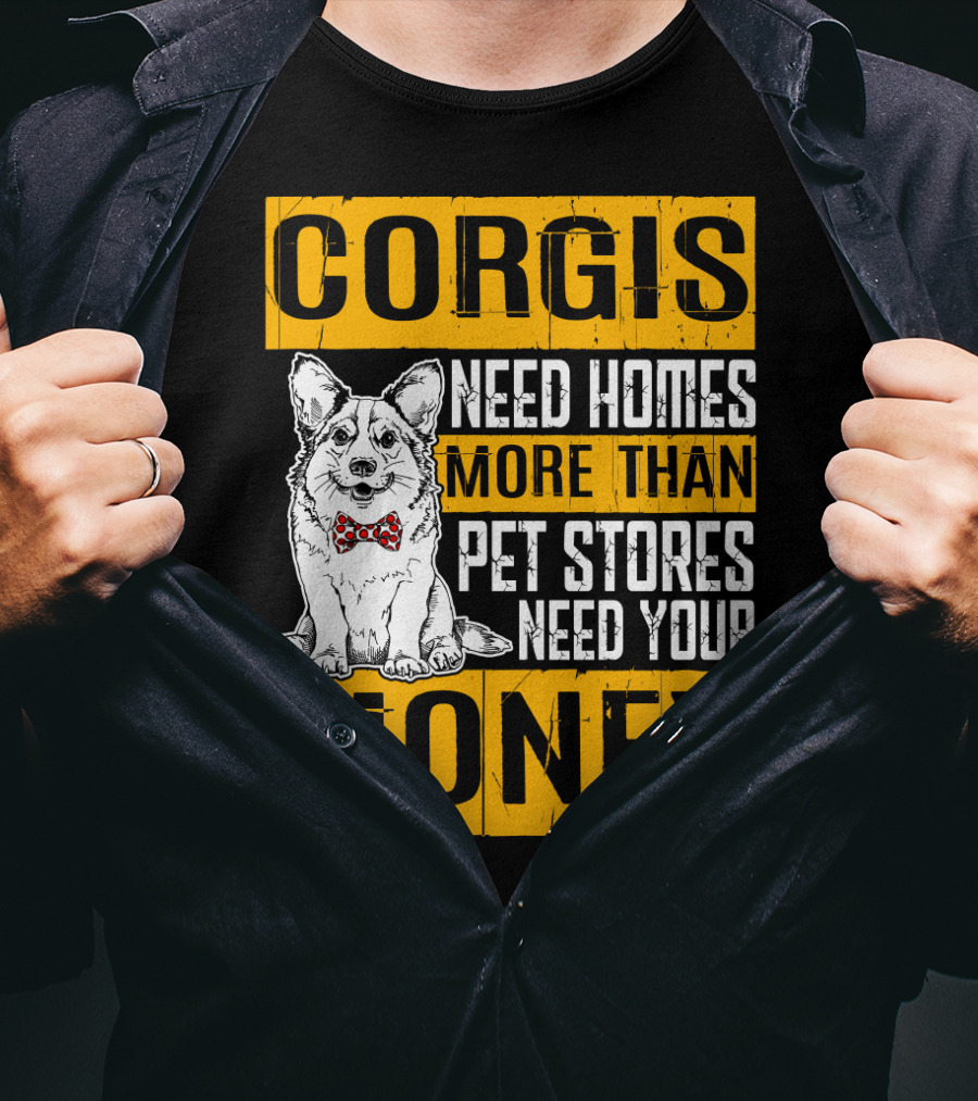 Corgis Need Homes More Than Pet Stores Need Your Money Bowtie T-Shirt