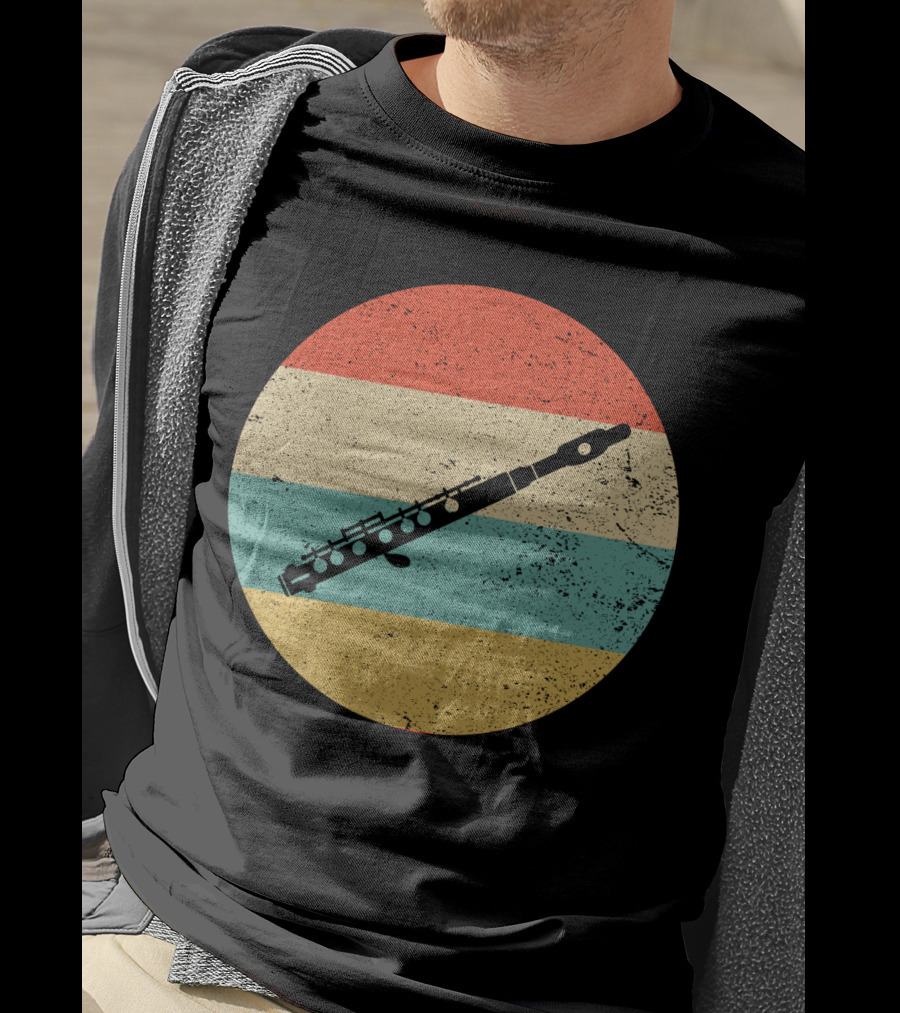 Vintage Retro Piccolo Colorful Distressed Circle T-Shirt