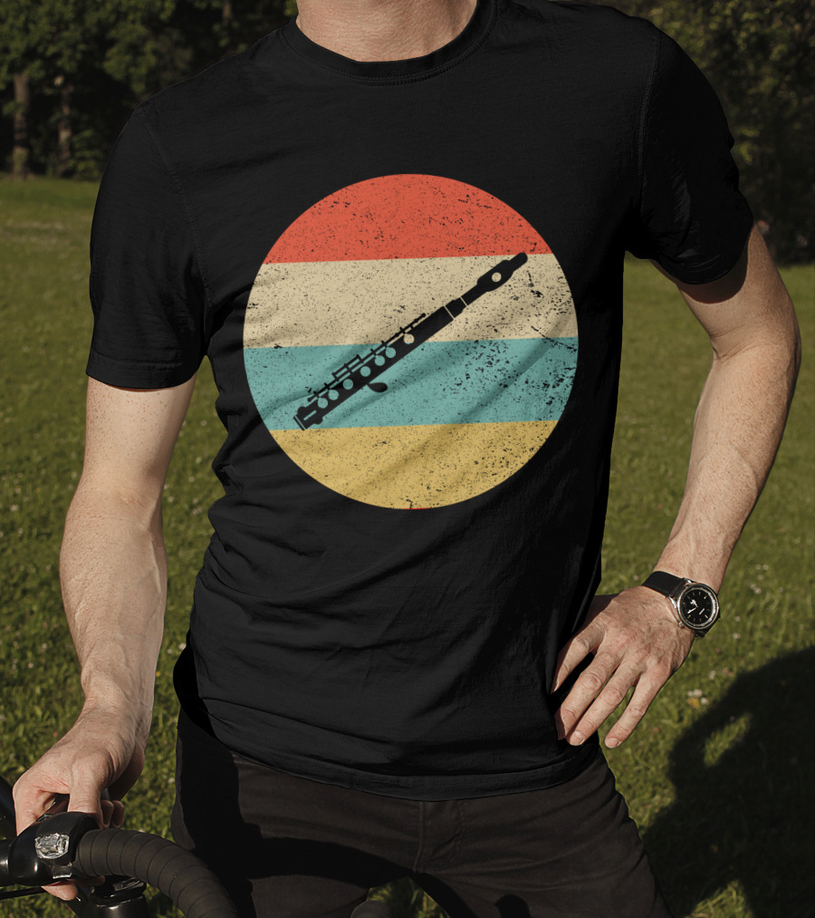 Vintage Retro Piccolo Colorful Distressed Circle T-Shirt