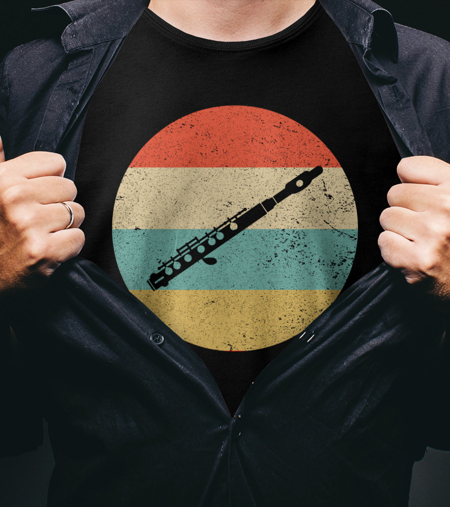 Vintage Retro Piccolo Colorful Distressed Circle T-Shirt