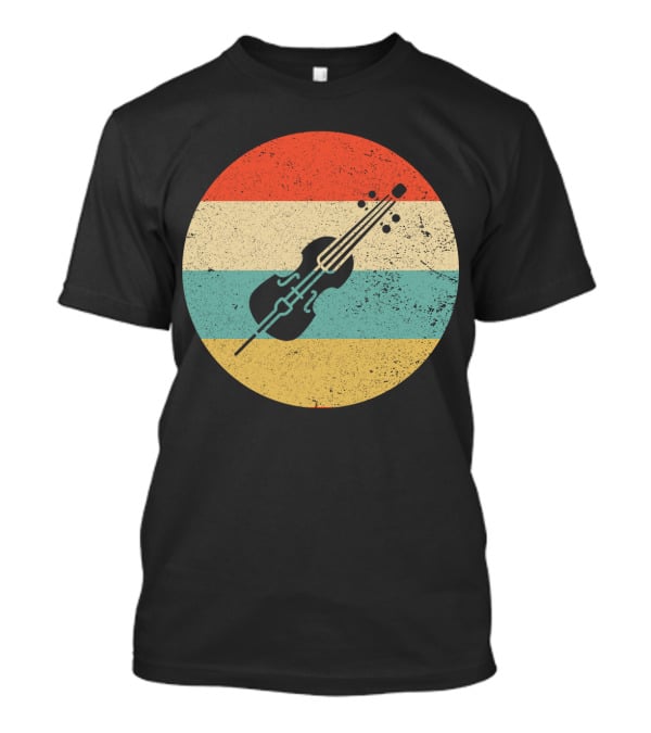 Vintage Retro Cello Circle Striped T-Shirt