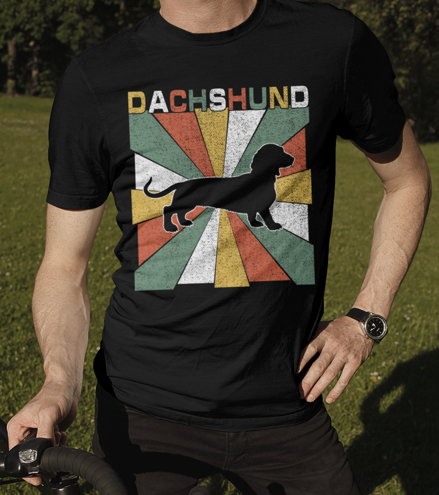 Dachshund Retro 70s Silhouette Vintage T-Shirt