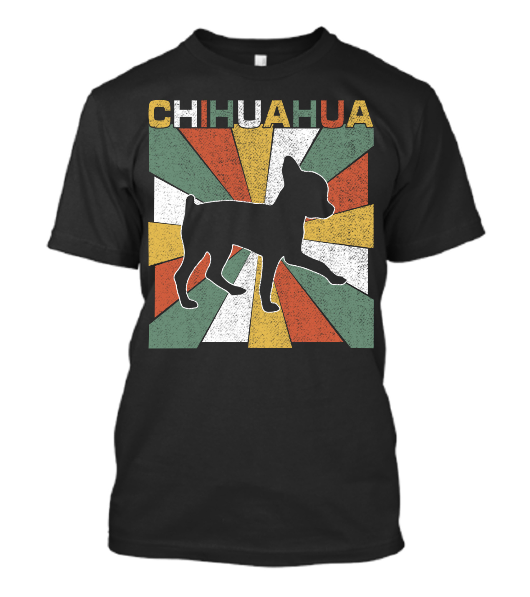 Chihuahua Retro 70s Vintage Silhouette Burst T-Shirt