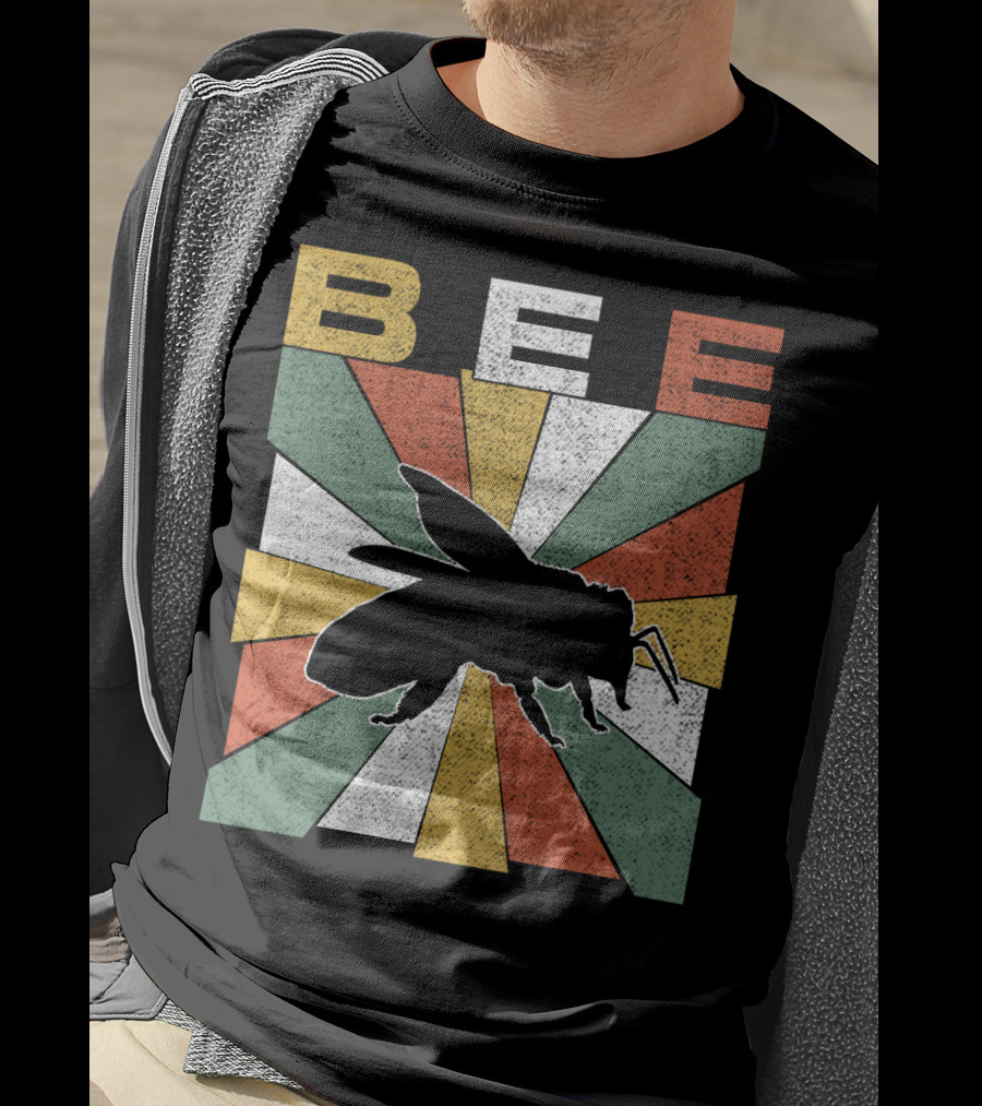 Bee Retro 70s Vintage Sunburst T-Shirt
