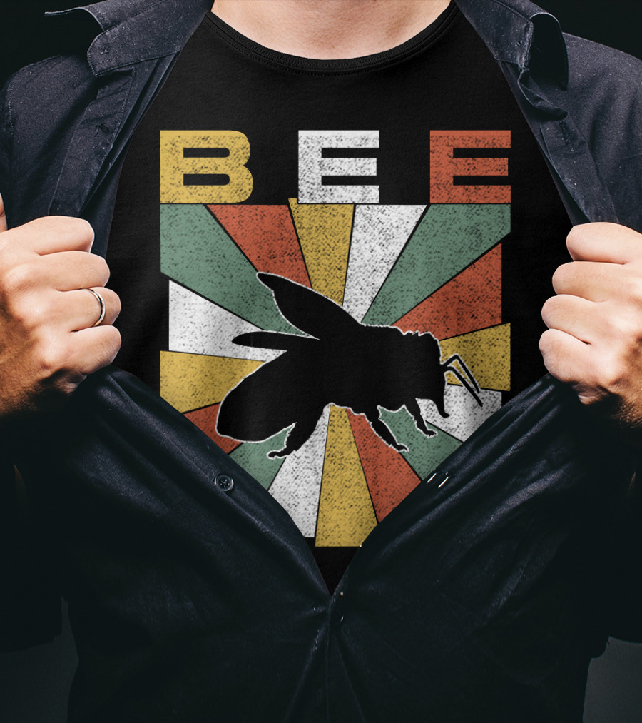 Bee Retro 70s Vintage Sunburst T-Shirt