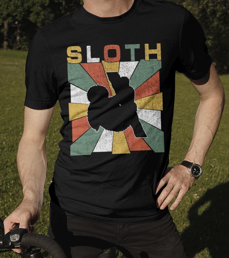 Sloth Retro 70s Vintage Colorful T-Shirt