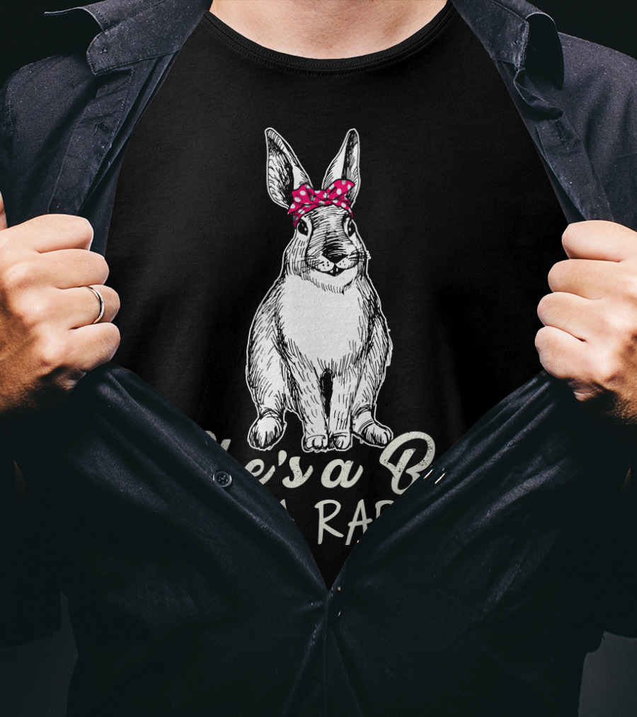 She's A Bad Mama Rabbit With Polka Dot Bow T-Shirt