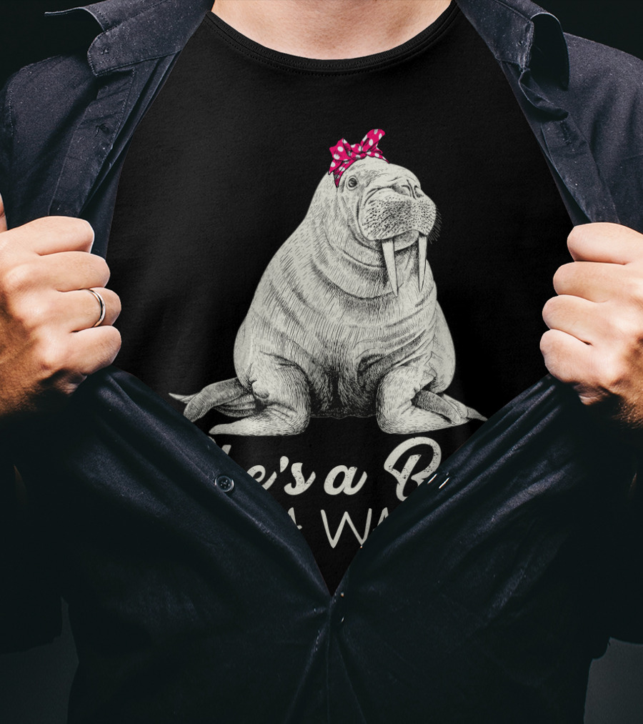 She's A Bad Mama Walrus With Red Polka Dot Bow T-Shirt