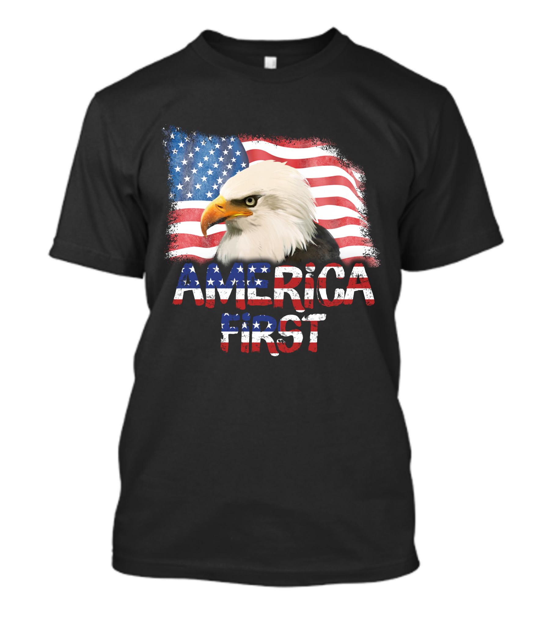 America First Patriotic Eagle With American Flag T-Shirt