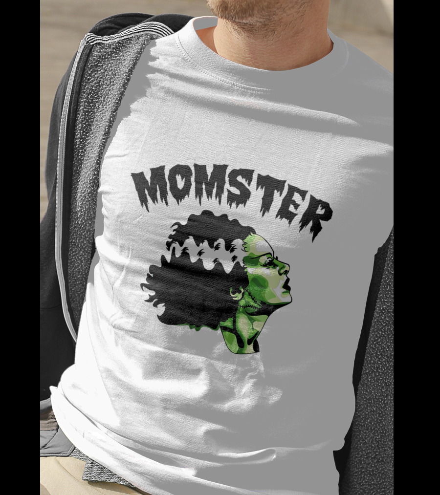 Momster Frankenstein Bride Parody Green Horror Text T-Shirt