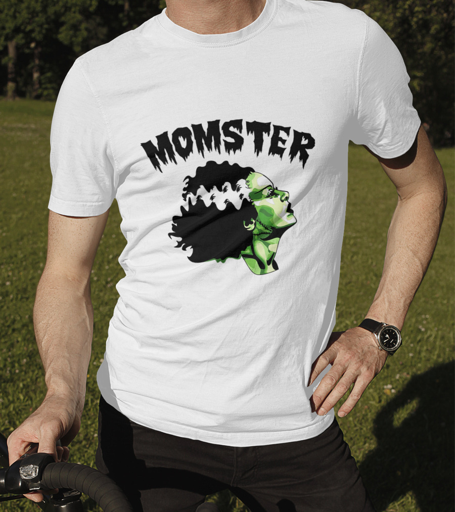 Momster Frankenstein Bride Parody Green Horror Text T-Shirt