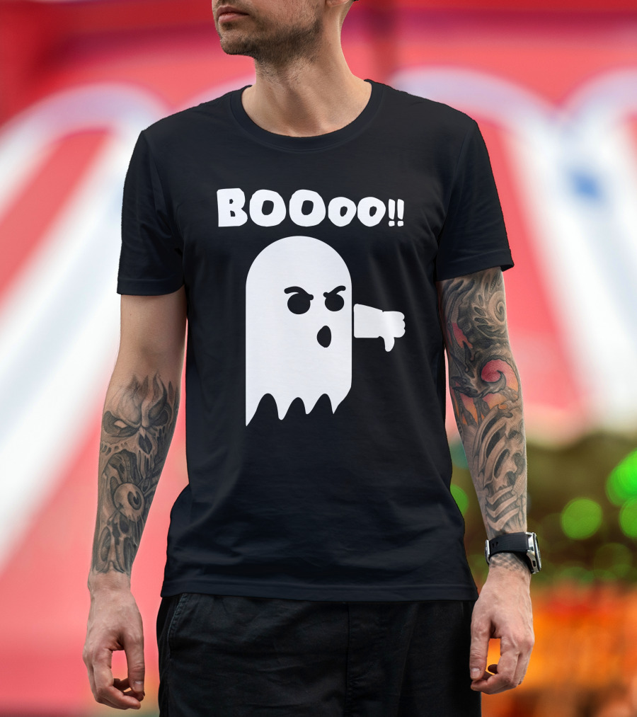 Funny Halloween Ghost BOOoo Thumbs Down T-Shirt