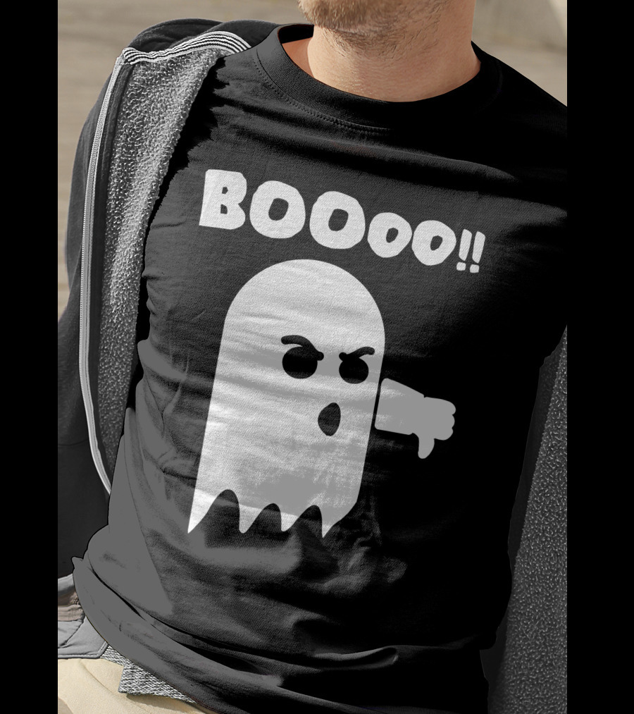 Funny Halloween Ghost BOOoo Thumbs Down T-Shirt