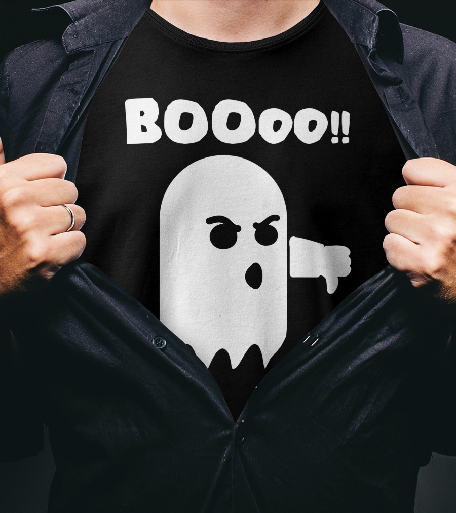 Funny Halloween Ghost BOOoo Thumbs Down T-Shirt