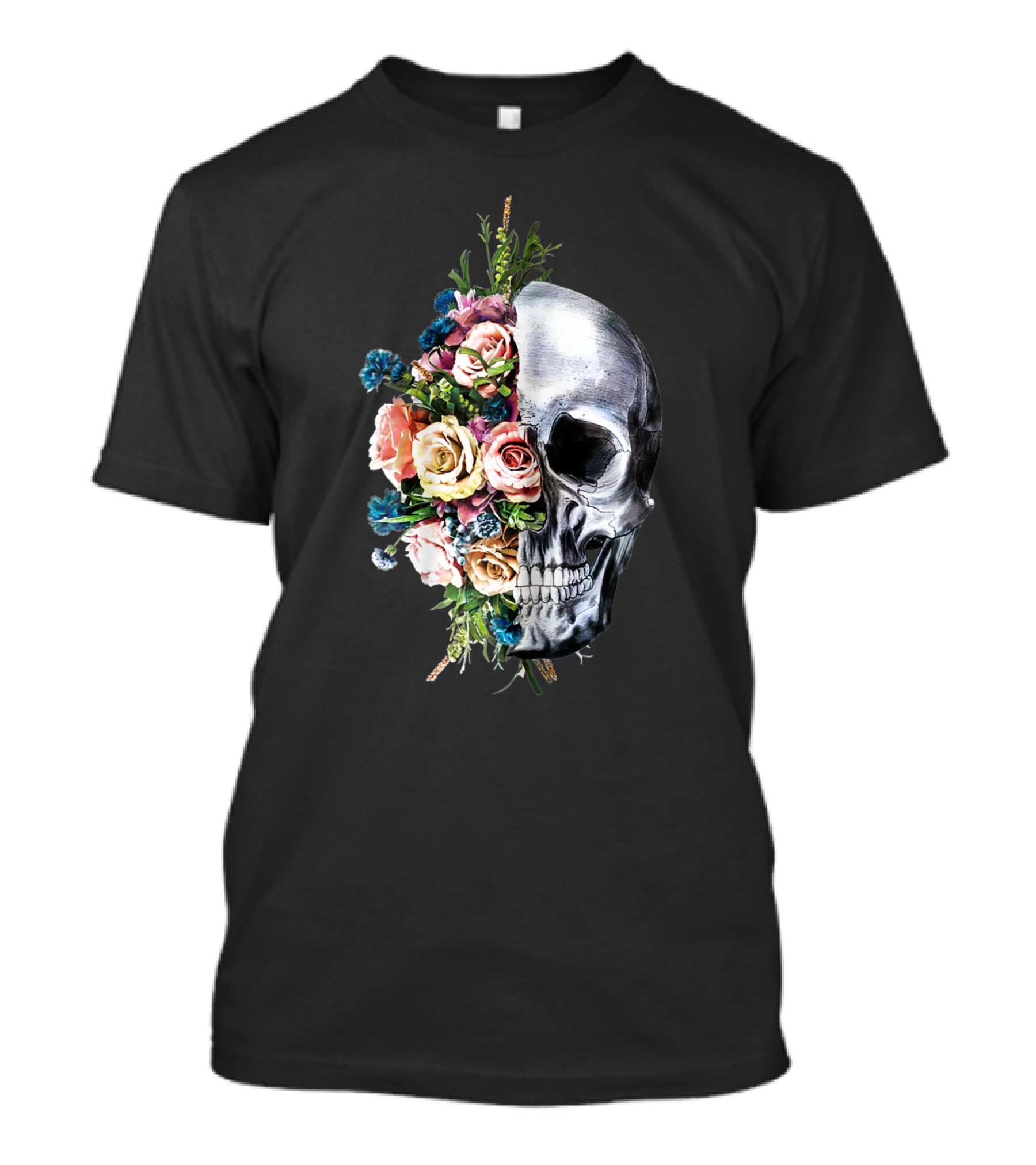 Flower Skull Bouquet Fusion T-Shirt