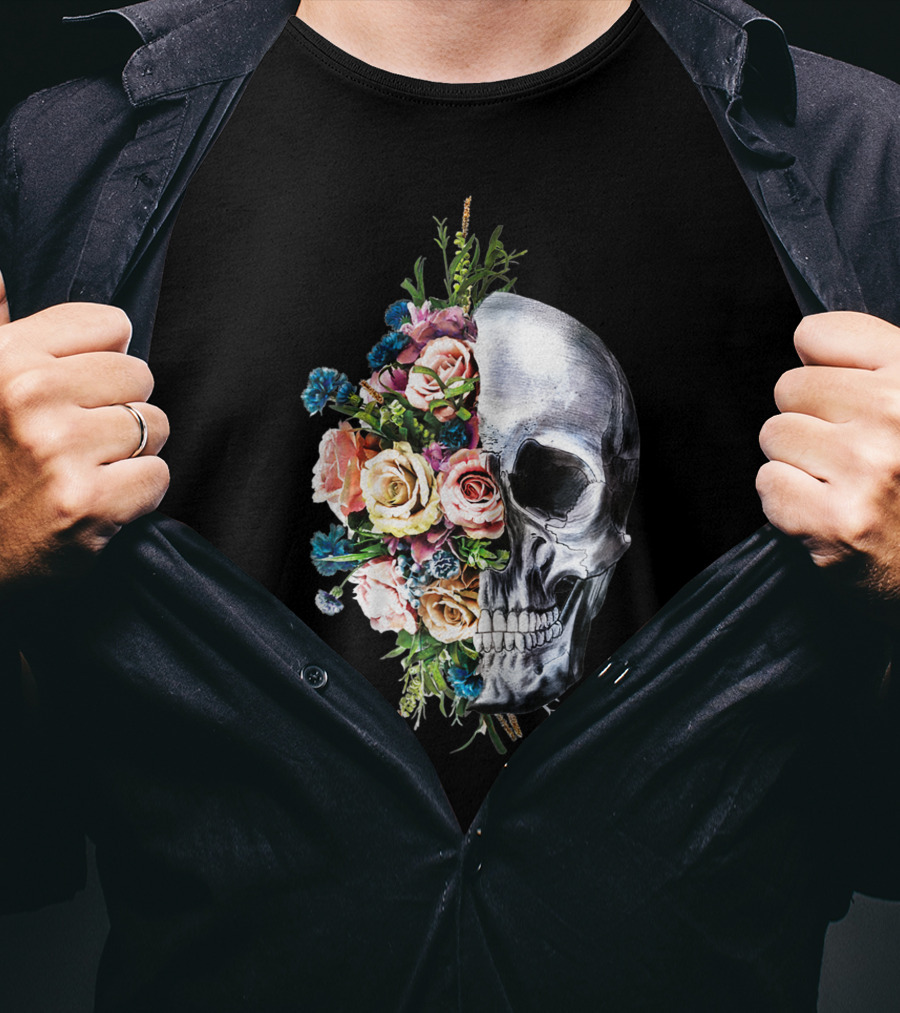 Flower Skull Bouquet Fusion T-Shirt