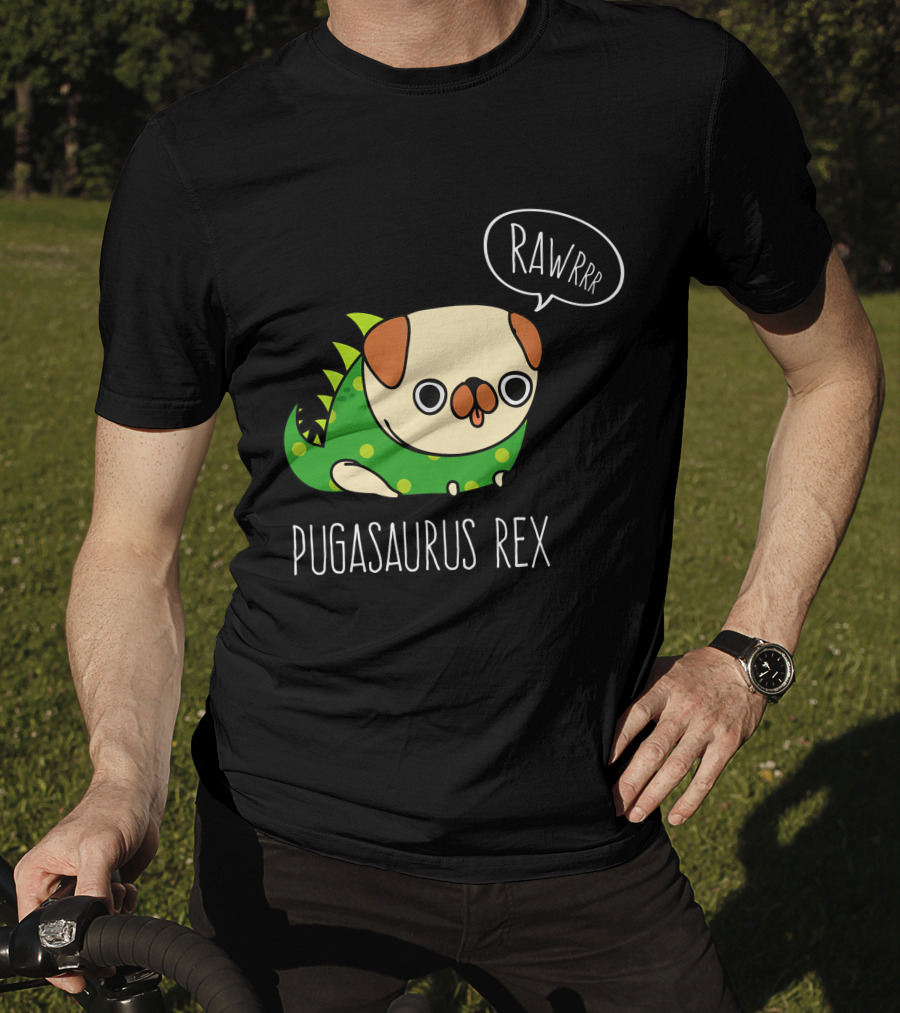 Pugasaurus Rex Pug Dog Halloween Rawrrr T-Shirt