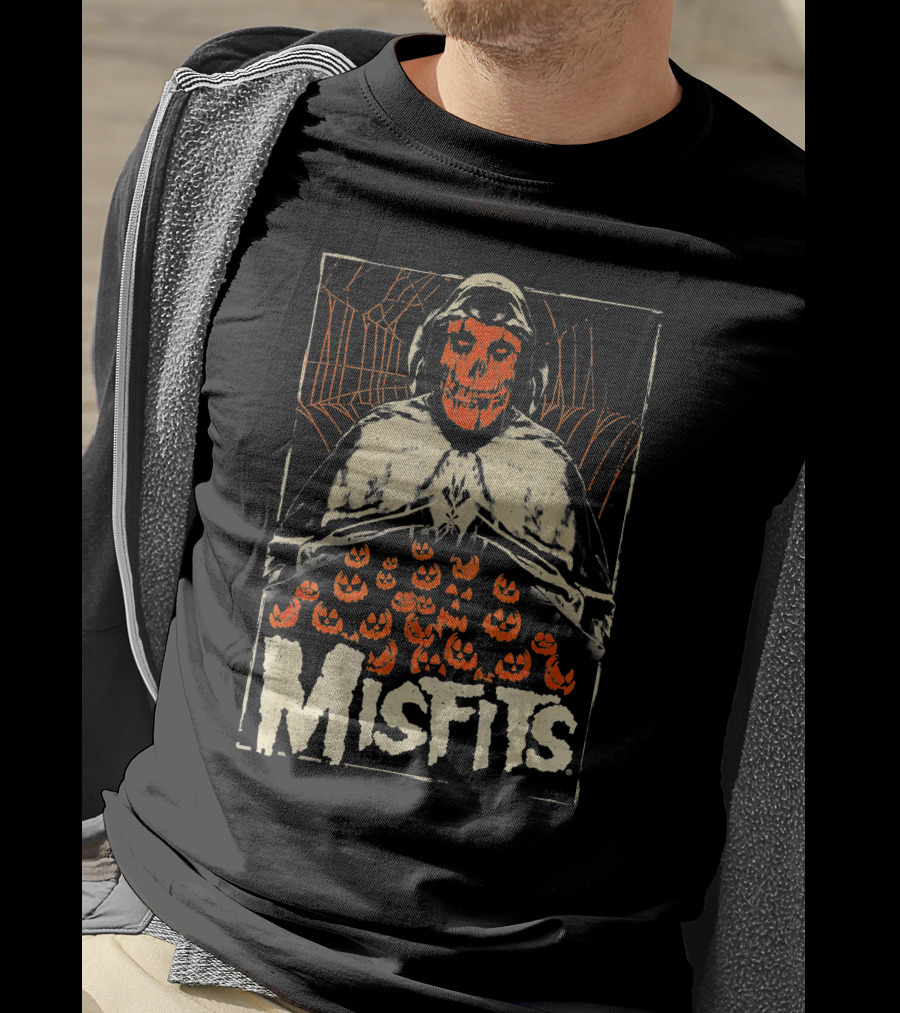 Misfits Halloween Skeleton With Jack O' Lanterns T-Shirt