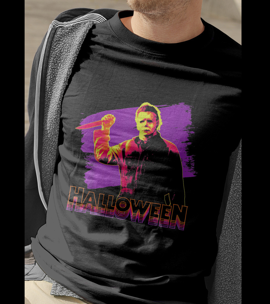 Michael Myers Neon Halloween T-Shirt