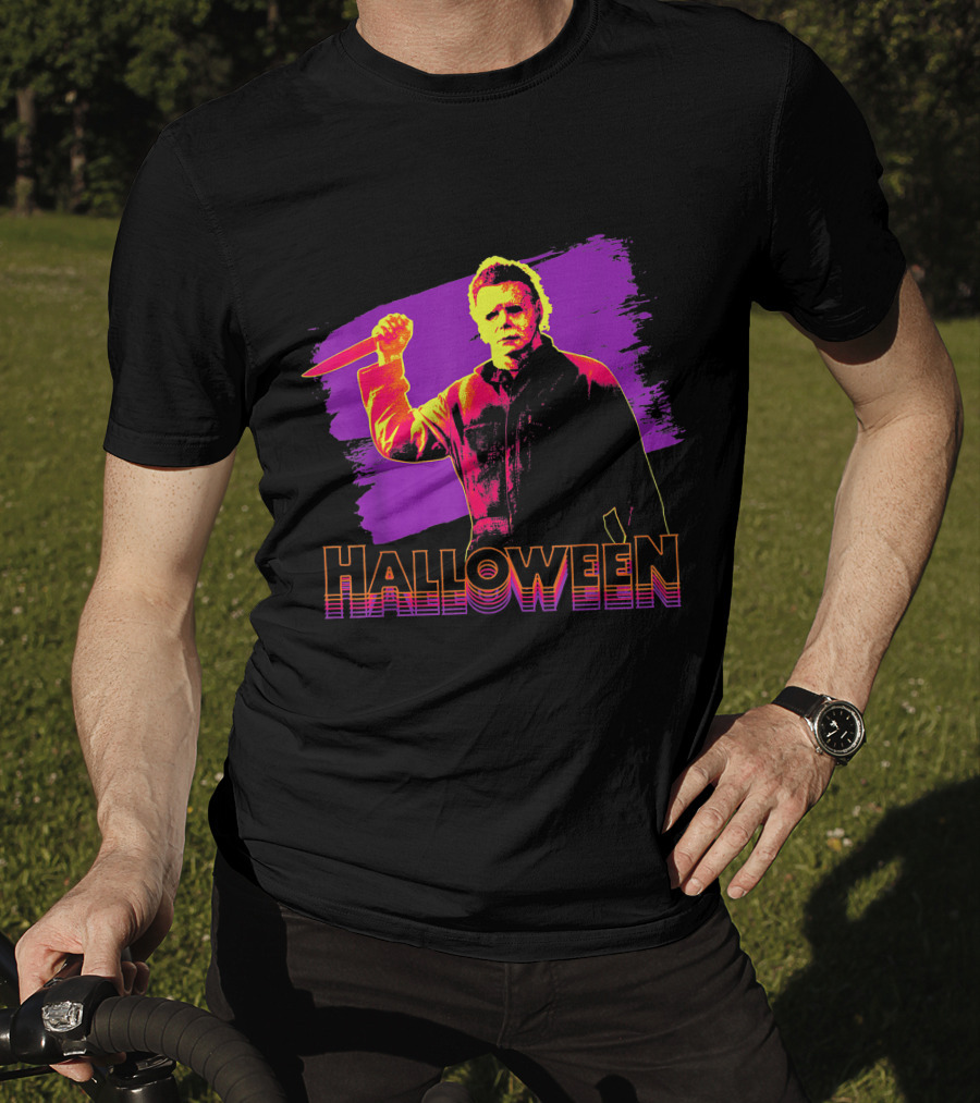 Michael Myers Neon Halloween T-Shirt