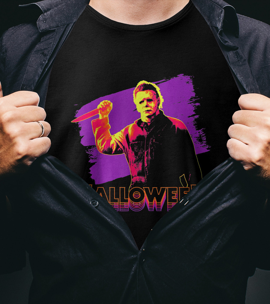 Michael Myers Neon Halloween T-Shirt
