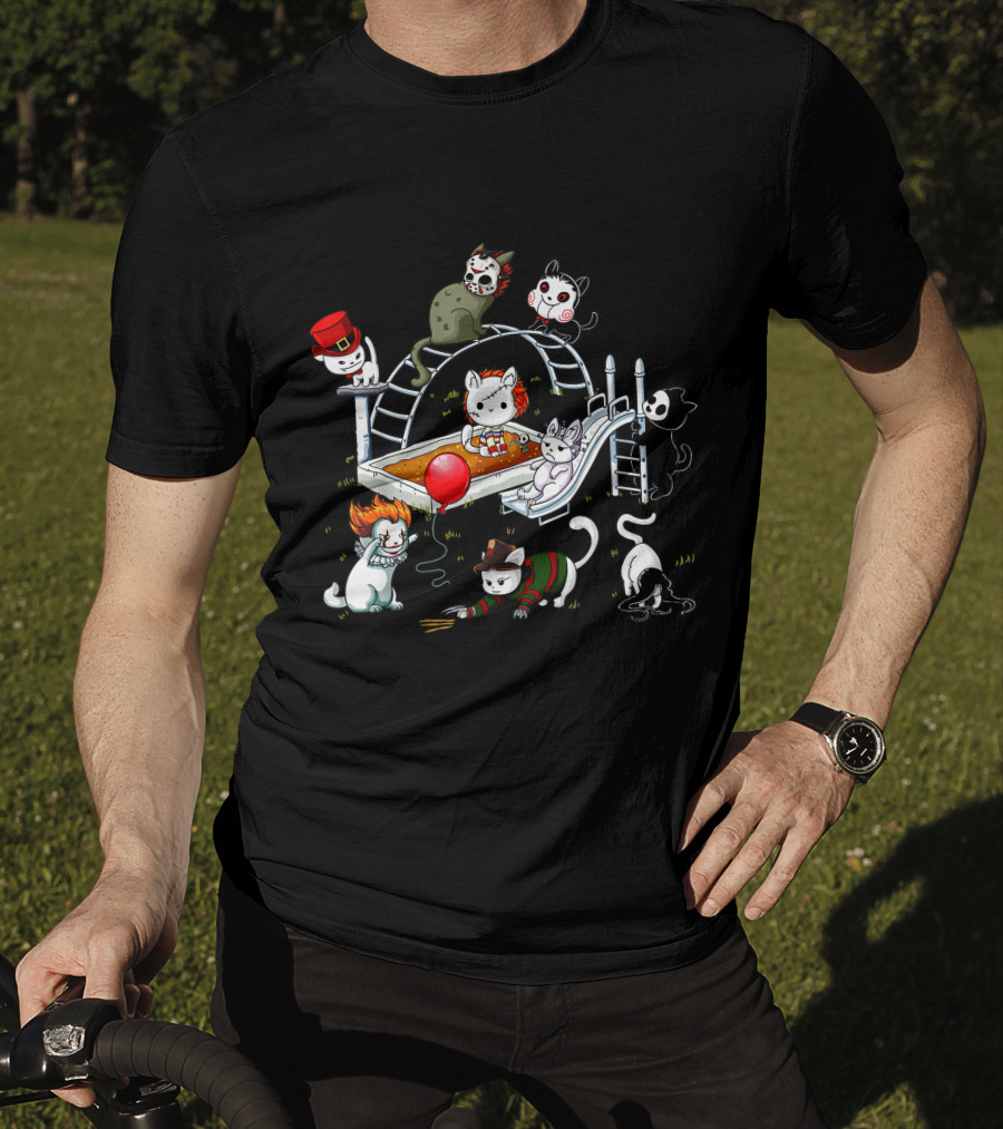 Horror Cats Playground Halloween Icons T-Shirt